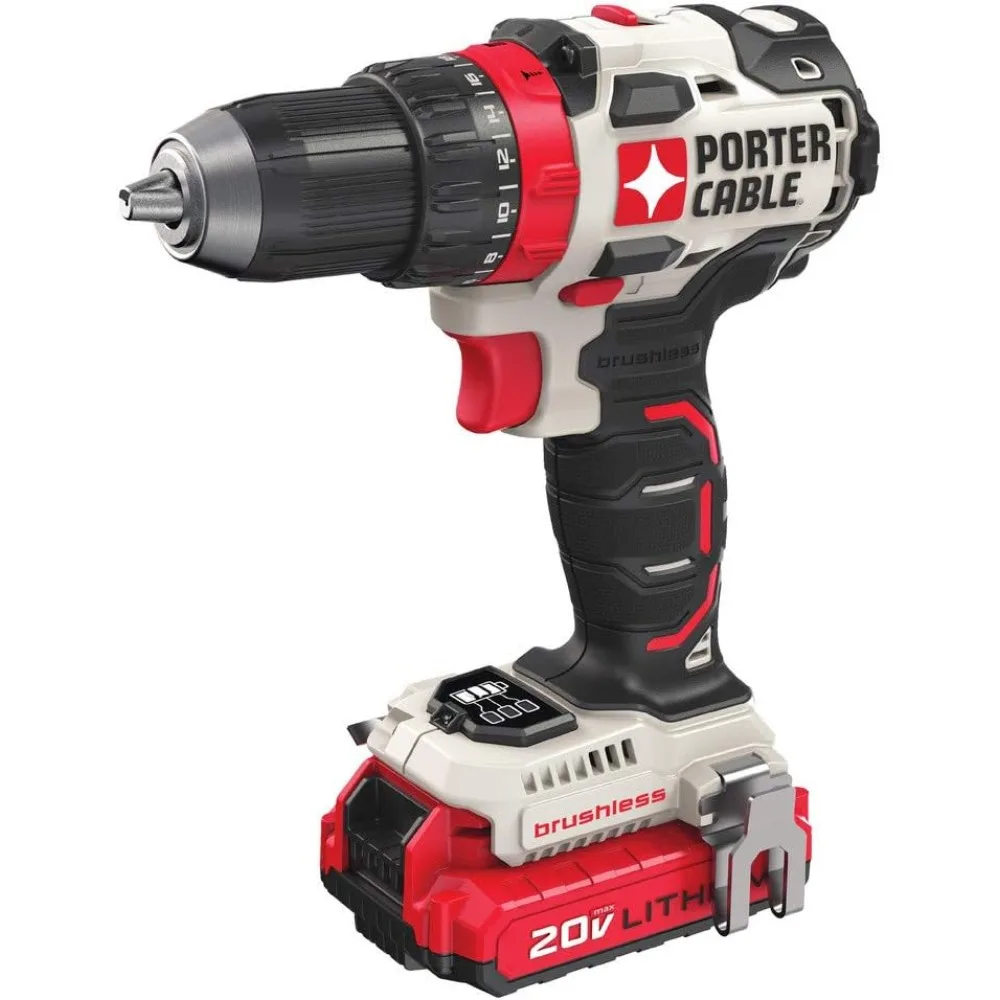 

20V MAX Cordless Drill Driver Kit with 2 Batteries and Charger, 1/2 Inch (PCCK607LB)