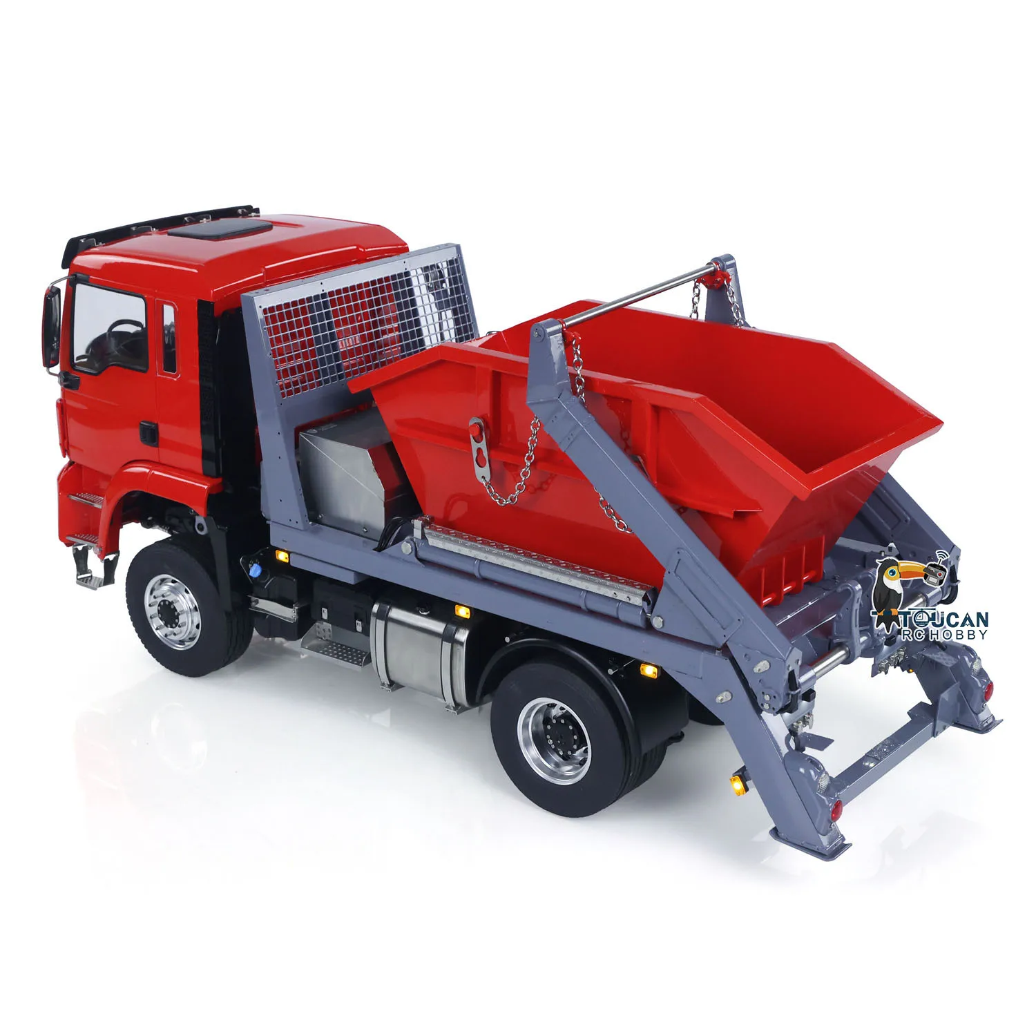 4X4 RTR LESU Metal 1/14 RC Hydraulic Swing Arm Garbage Dump Truck Remoted Skip Loader TGS Light Sound ST8 Radio Light Sound Car
