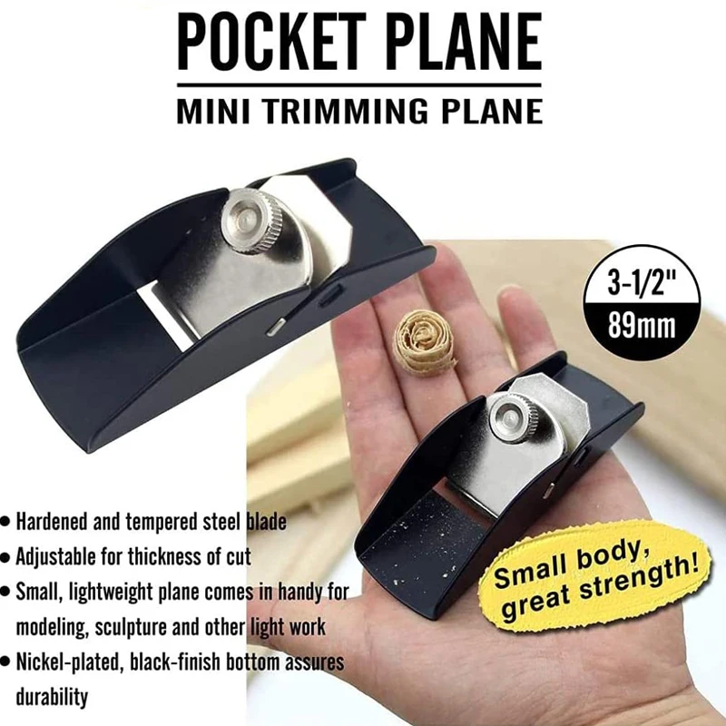 2PCS Mini Hand Planer, Small Woodworking Hand Plane, Carpenter DIY Wood Craft Tool for Edge Trimming and Surface Smoothing