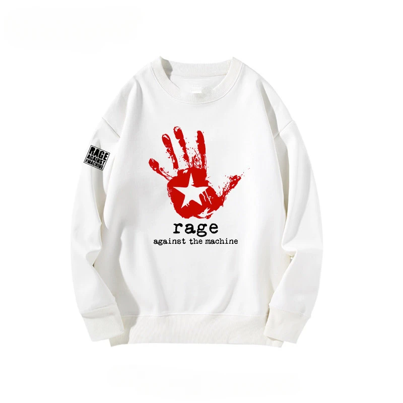 Camiseta masculina Hot Rage Against The Machine Band Crew - Roupa casual estilo americano
