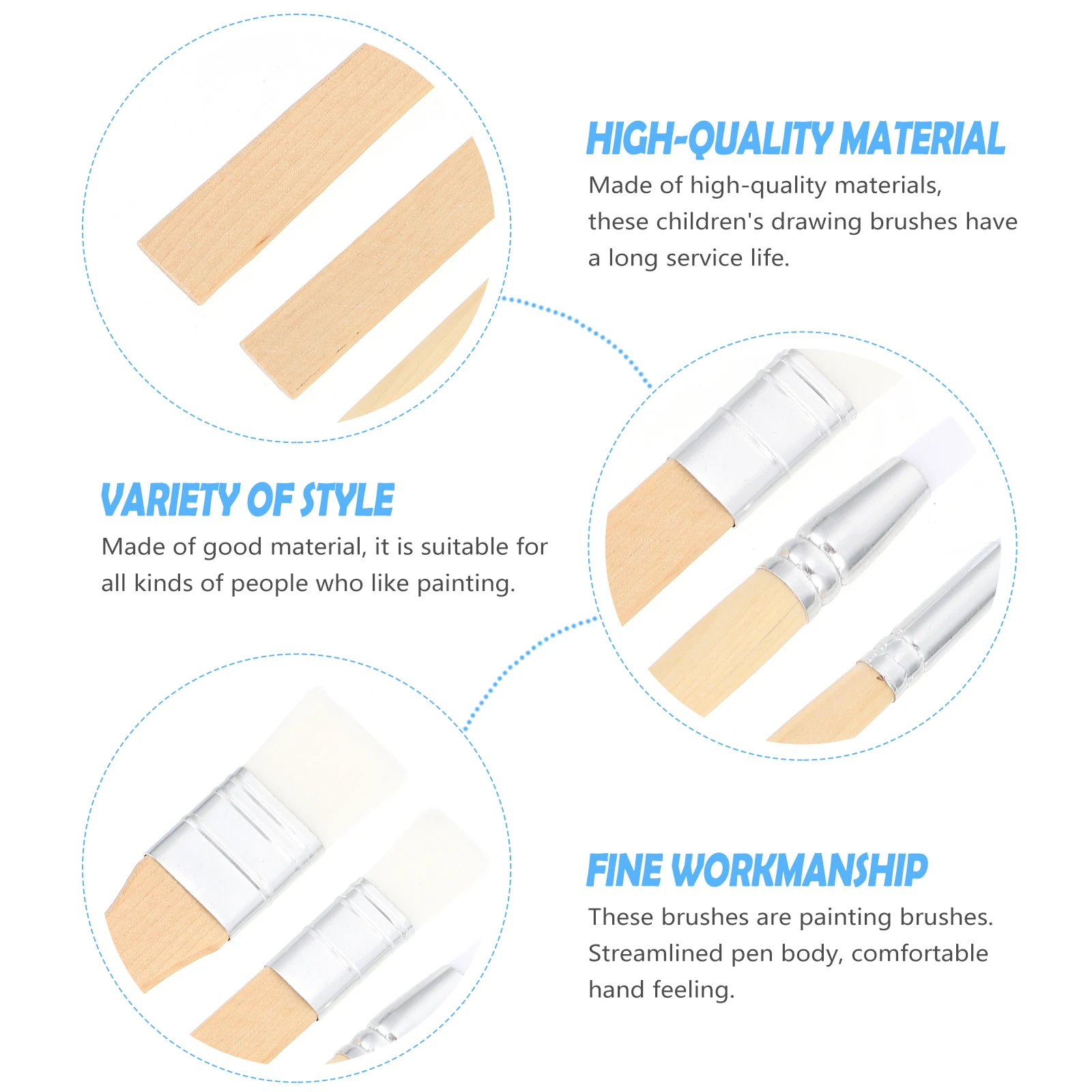 6Pcs Painting Brush Set Premium Material Smooth Handle Perfect for Drawing Sketching Creative Projects All Skill Levels