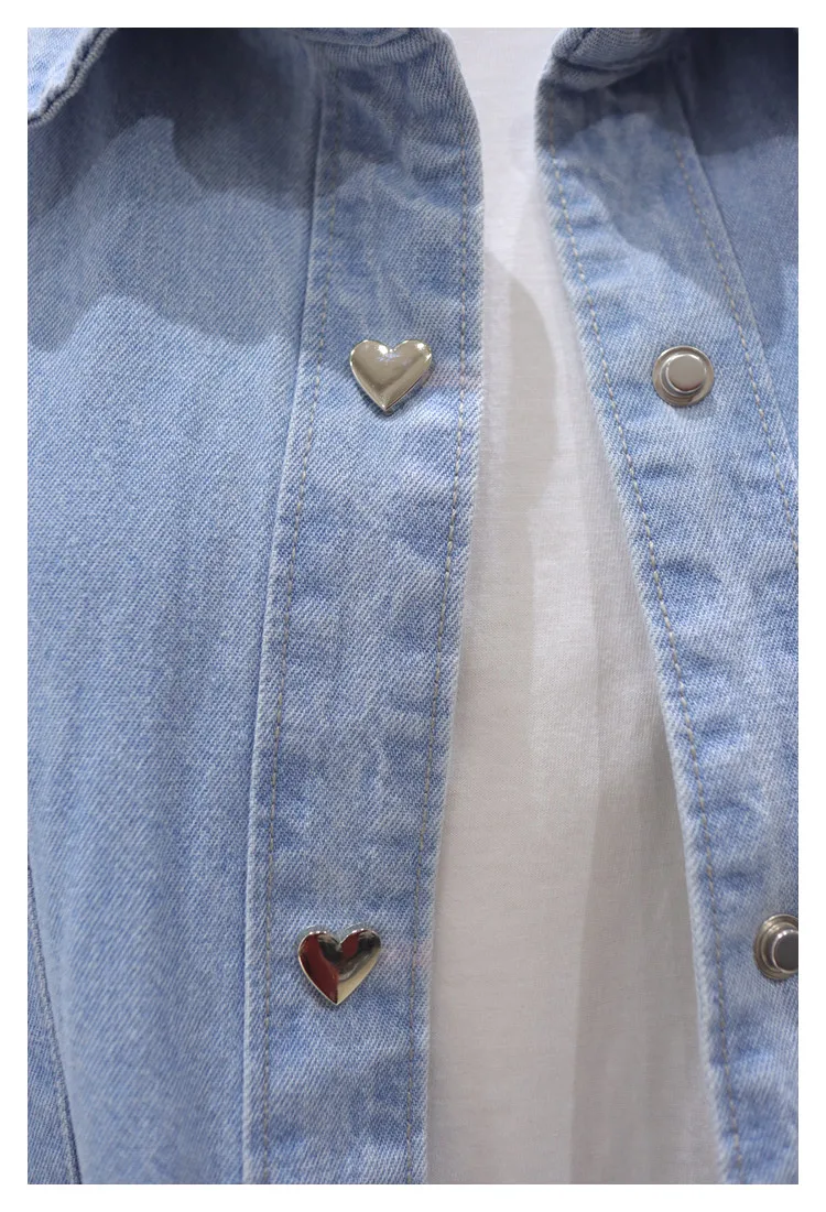 Fashion Women's All-Match Single-Breasted Shirt 2024 Women's Spring New Loose Slimming Mid-Length Long Sleeve Denim Shirts