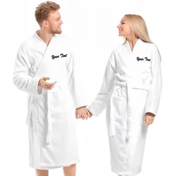 Personalized Bathrobe 1 Piece Terry Cotton Unisex Robe Monogrammed Bathrobe Mrs Mr Couple Batchrobes Matching Wedding