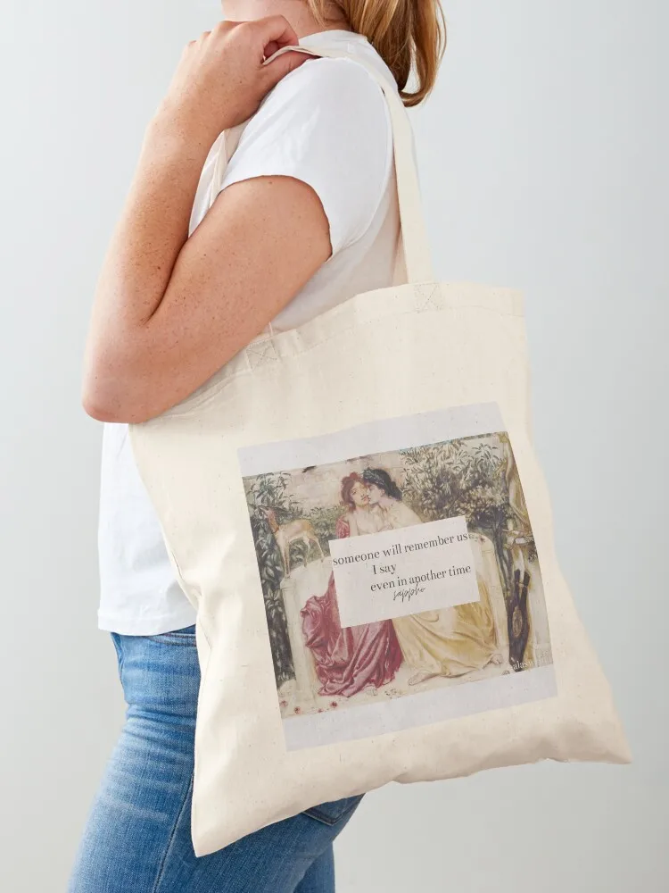 

Sappho and Erinna Remmeber Us Quote Tote Bag tote bag canvas eco bag folding Canvas stote shopper bags for women