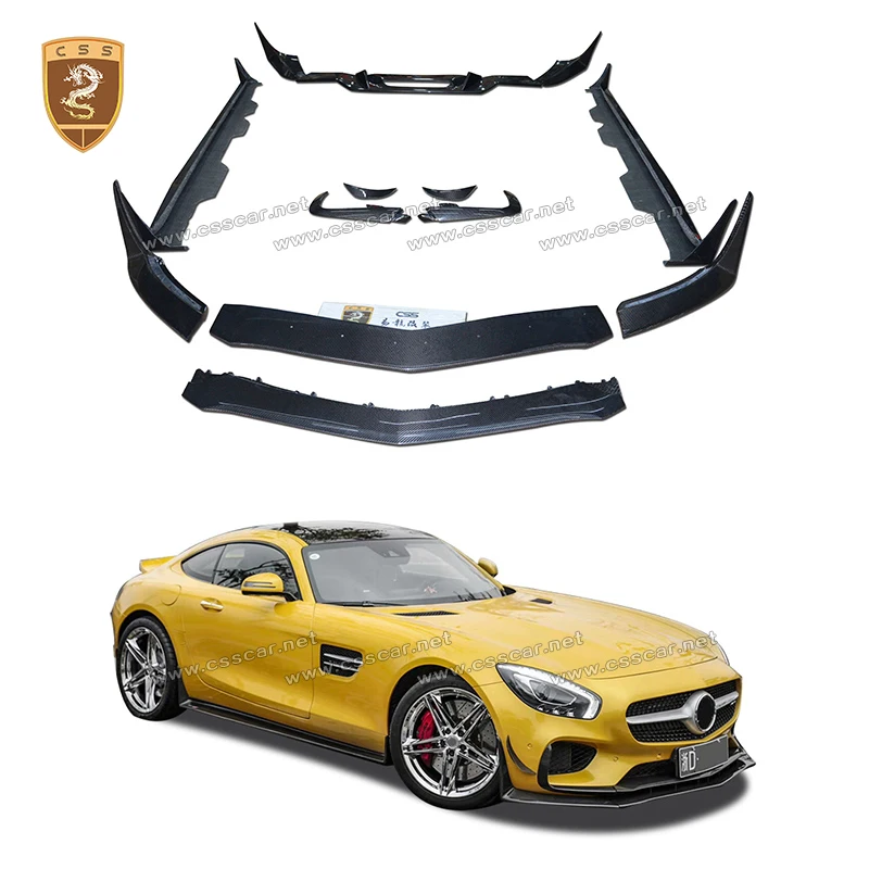 Car Front Rear Bumper Lip Splitter Wind Knife For Mercedes-Benz GT RZ Style 2 Door 2015 2016 2017 Carbon Fiber Spolier Wing