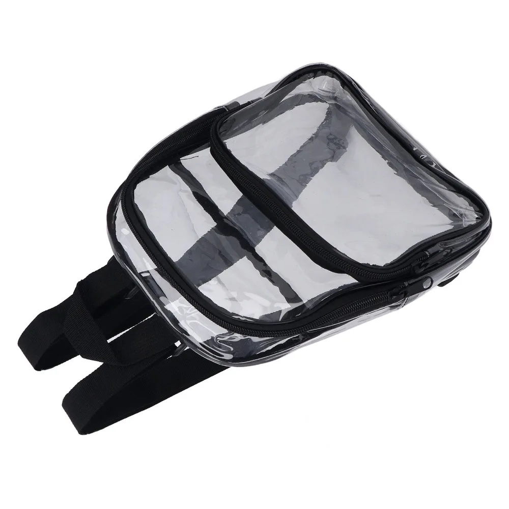 Durable PVC Transparent Backpack Heavy Duty Adjustable Clear Backpack Mini Backpack College Workplace