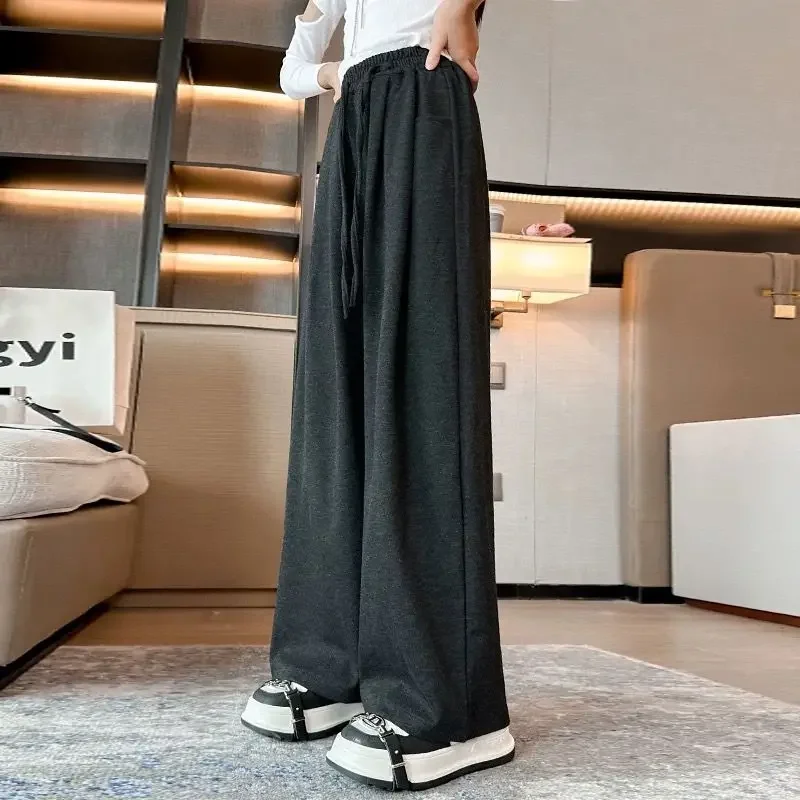 

Повседневные брюки, осенняя коллекция, стильные широкие брюки из клейкого риса для девочек