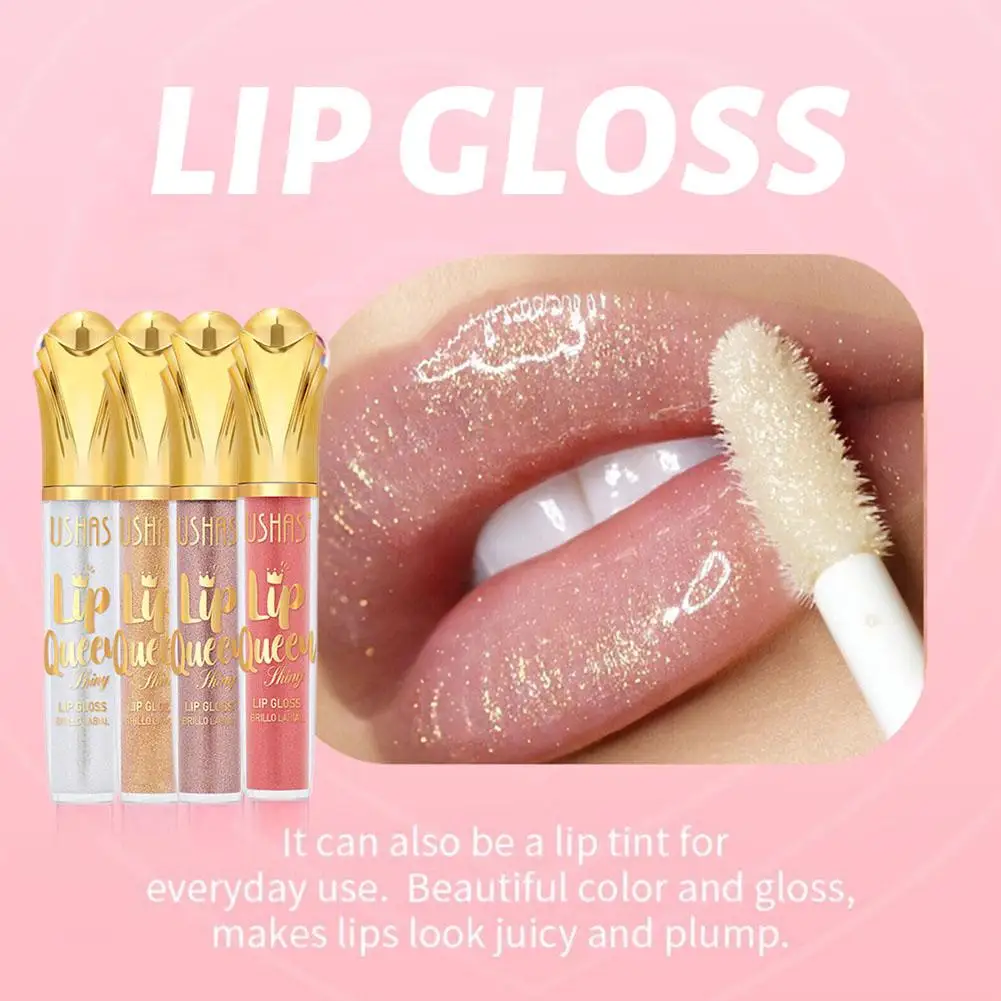 USHAS Glitter Lip Gloss Lipstick Long-lasting Moisturizing To Easy Waterproof Color Fade Gloss Lip Easy Not To Cosmetics Li Z3Y5