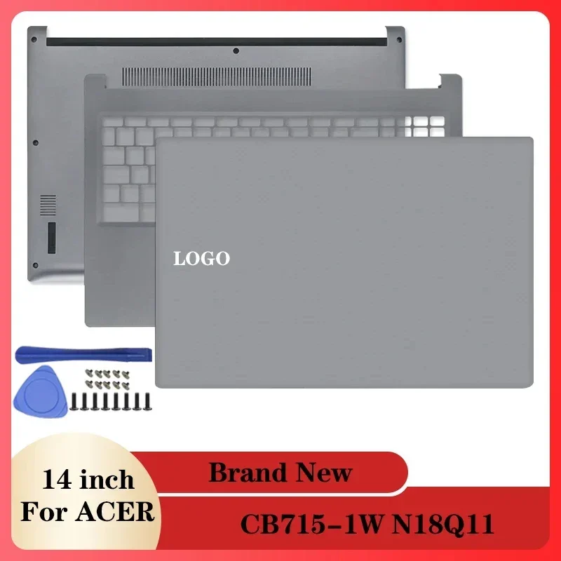 

NEW Laptops Case For Acer Chromebook CB715-1W N18Q11 Gray Laptop LCD Back Cover/Palmrest Upper Case/Bottom Case