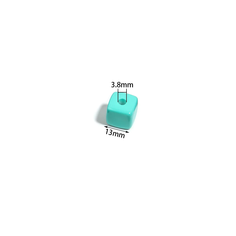 10pcs/Lot Acrylic Square Shape Beads Baking Varnish Cube Spacer Bead for DIY Original Bracelet Necklace Charms Jewelry Making - view 4