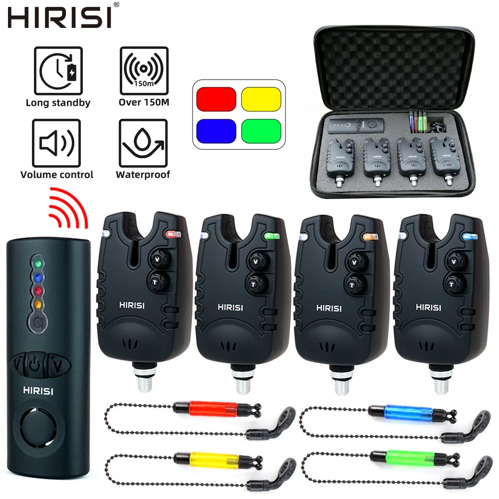 hirisi-sq-4-wireless-carp-fishing-alarm-set-waterproof-led-bite-indicator-adjustable-volume-tone-sensitivity-fishing-accessories