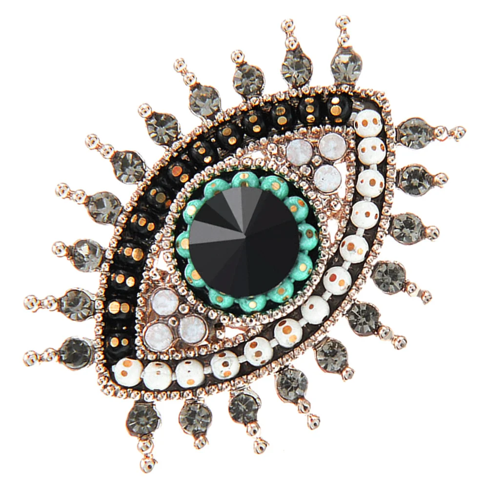 

Elegant Evil Eye Brooch Pin Decorated with Rhinestones Lightweight Metal Brooch for Women Clothes Lapel Pin Suitable for Scarf