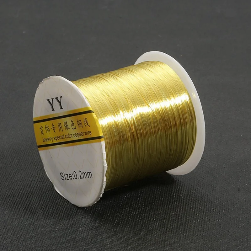 1Roll Gold/Silver Color 0.2mm/0.3mm/0.4mm/0.5mm/0.6mm/0.8mm/1.0mm Soft Metal Copper Beading Wire For Jewelry Making DIY Crafts