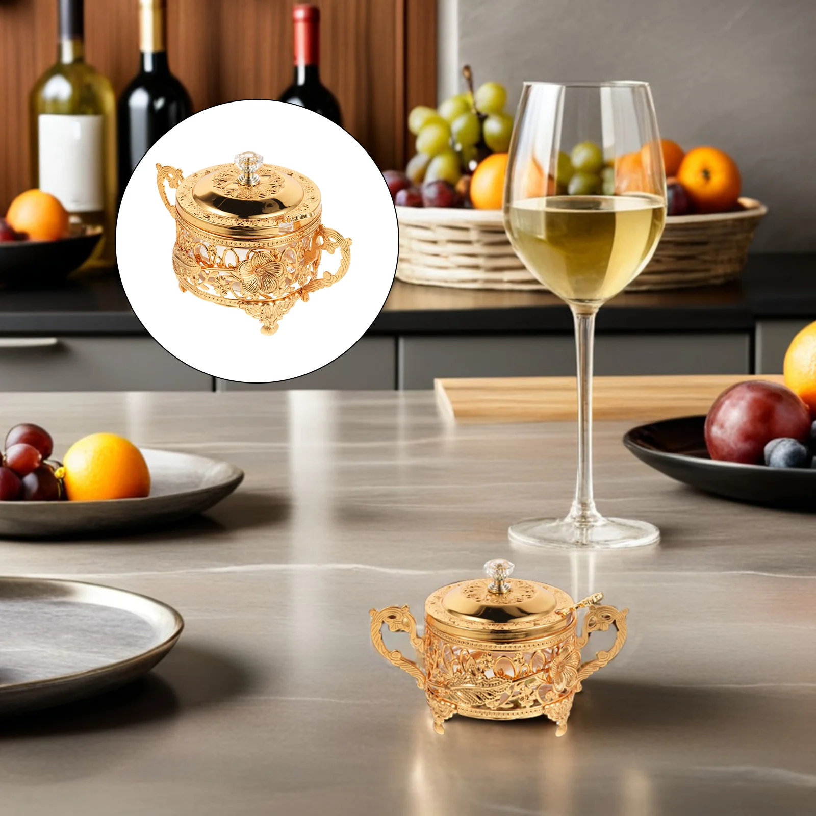 1 набор винтажных контейнеров для приправ с крышками и ложкой