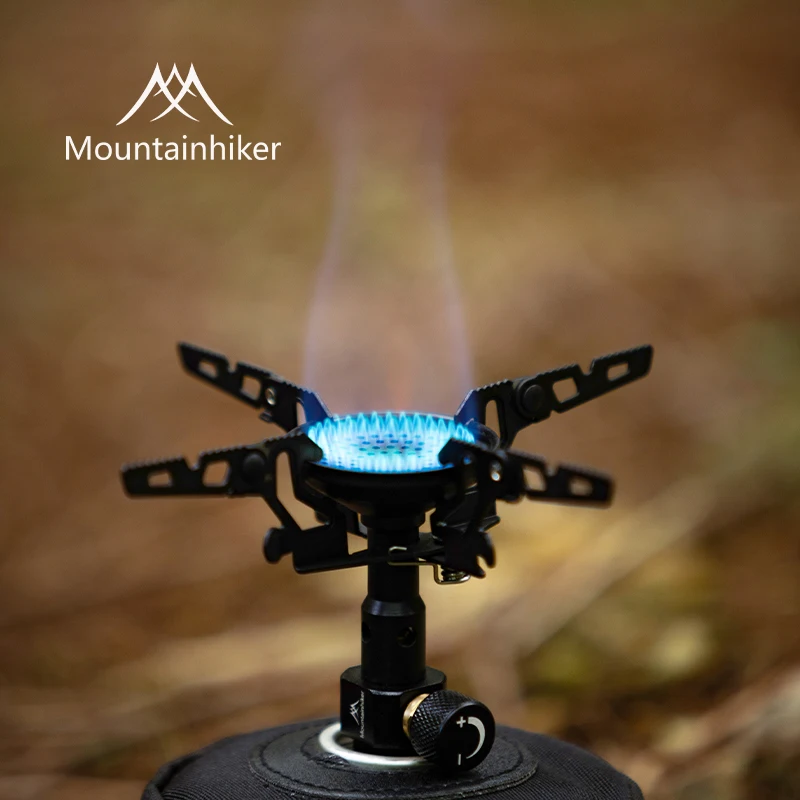

Высокомощная уличная походная плита Mountainhiker с пьезозажиганием для пикника, приготовления пищи, приготовления кофе, портативная ветрозащитная газовая горелка