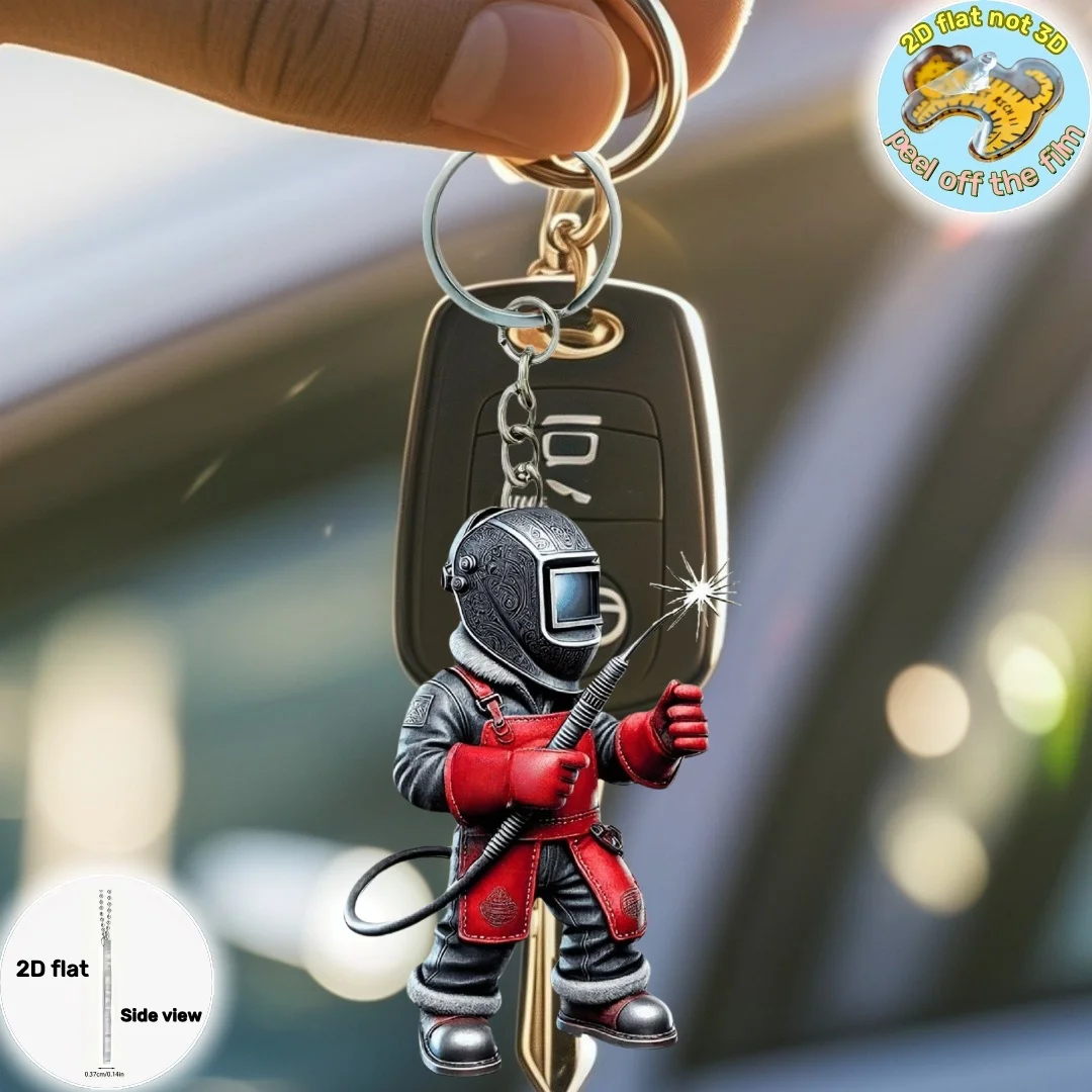 رواية لحام قلادة المفاتيح لحام تحت عنوان 2D شقة الاكريليك حلية سحر شنقا الديكور للسيارة/حقائب/المعفلة/حفلة/هدية