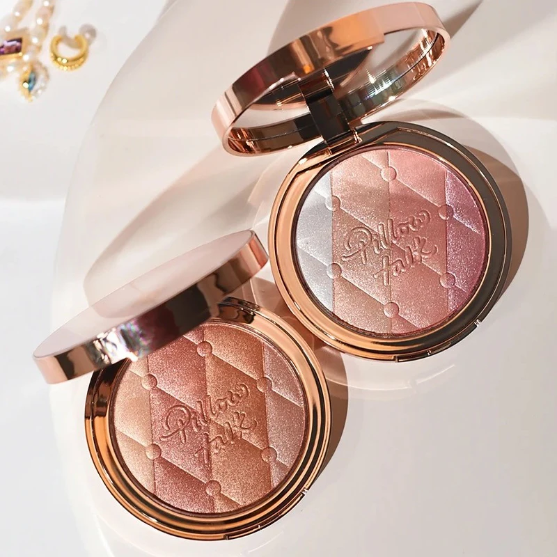 Luxury CT Diamond Luminous Highlighter Powder Palette Metallic Cream Eye Shadow Waterproof Face Brightener Natural Cosmetics