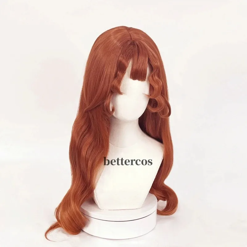 NewLittle Girl Eurydice Identity V 70cm 긴 곱슬 갈색 애니메이션 코스프레 가발 내열성 합성 가발sc;5,v'8.d;
