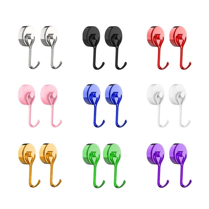 Strong Magnetic Hook Diameter 16/20 Colourful Rare Earth Magnets Fishing Neodymium Fridge Permanent Magnet Hooks for home office