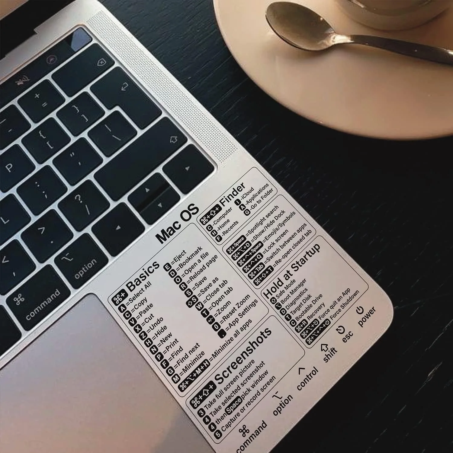 

Наклейки-шортыклавиши для клавиатуры MacBook Pro/Air - прозрачные, подходят для моделей 13-16 дюймов, быстрая навигация и управление приложениями