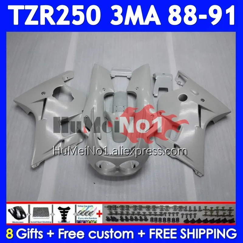 Kit For YAMAHA TZR-250 3MA TZR250 Pearl White YPVS RS TZR 250 88 89 90 91 375No.43 TZR250R TZR250RR 1988 1989 1990 1991 Fairing