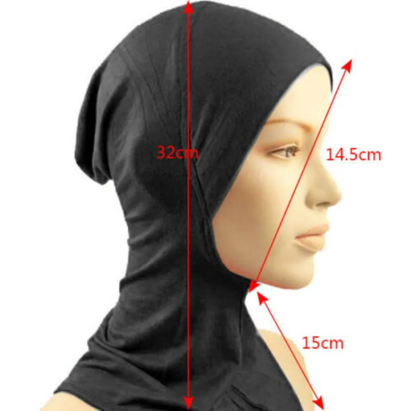 Muslim Underscarf Women Modal Hijab Cap Adjustable Muslim Stretchy Turban Full Cover Shawl Cap Full Neck Coverage for Lady