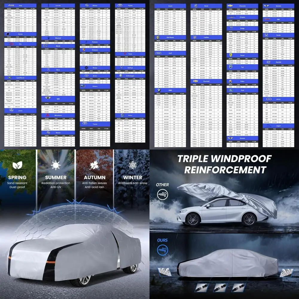 

Universal Waterproof Outdoor Car Cover, 10-Layer Protection for Sports/Coupe Models, Custom Fit for Various Compact Cars, Sun &