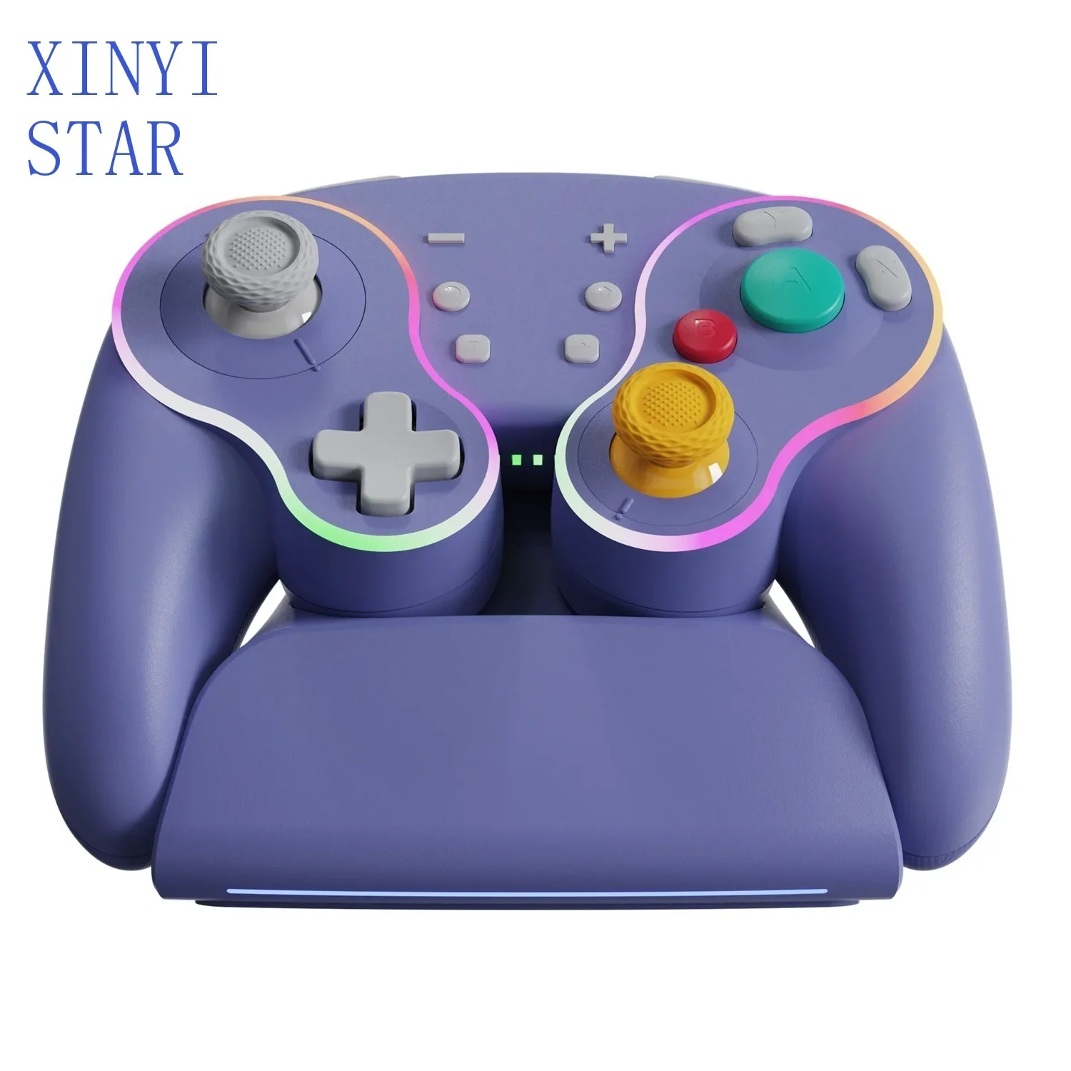 Original Linyuvo Wireless Controller With Charging Station Retro Gamecube For Switch/Pc/Android Turbo Pc Gamer Custom Gifts