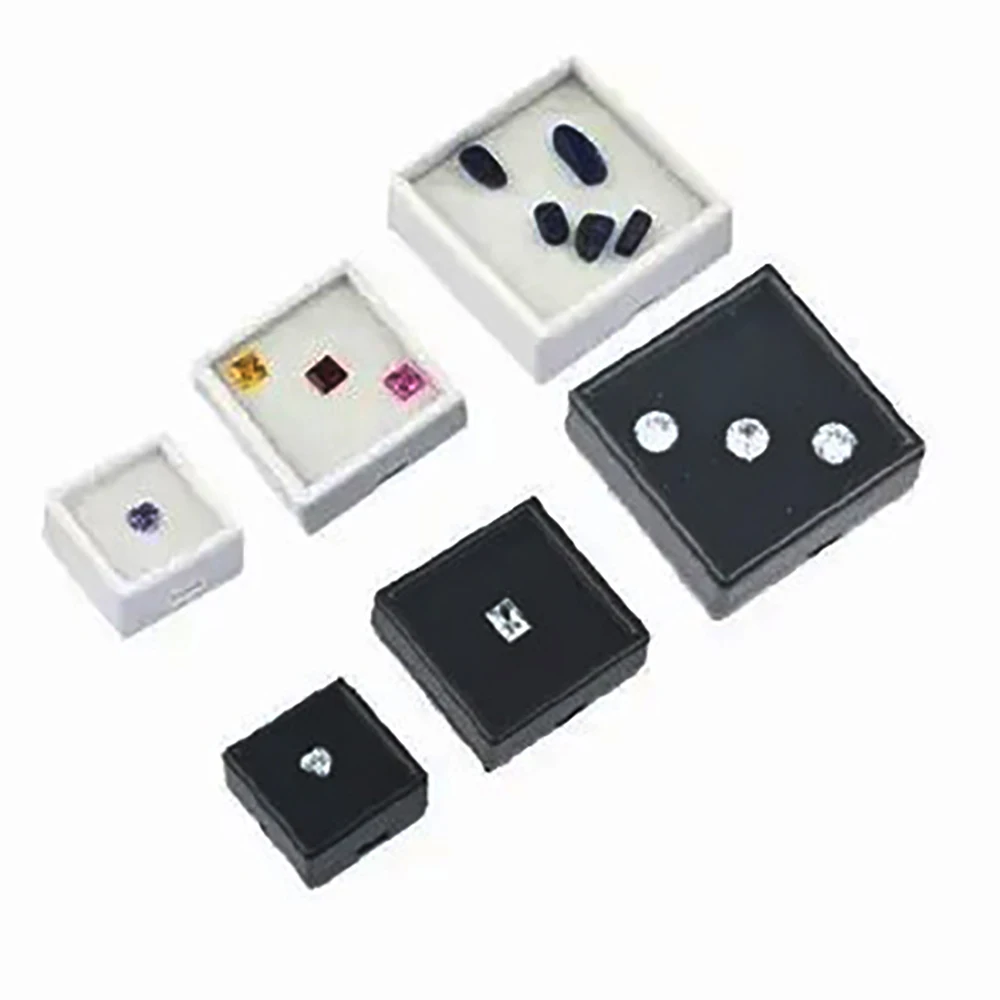 Wholesale Gemstone Storage Box Loose Diamond Jewelry Organizer Beads Pendant Holder Glass PC Lid Gems Gift Packaging Boxes 50Pcs