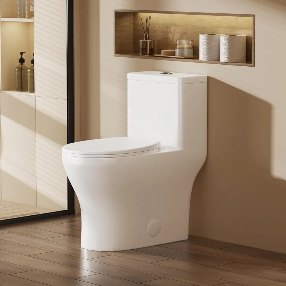 

Compact ADA-Height One Piece Toilet with 1.28 GPF Flush and 1000g Mapping, 12 Rough-in for Bathrooms