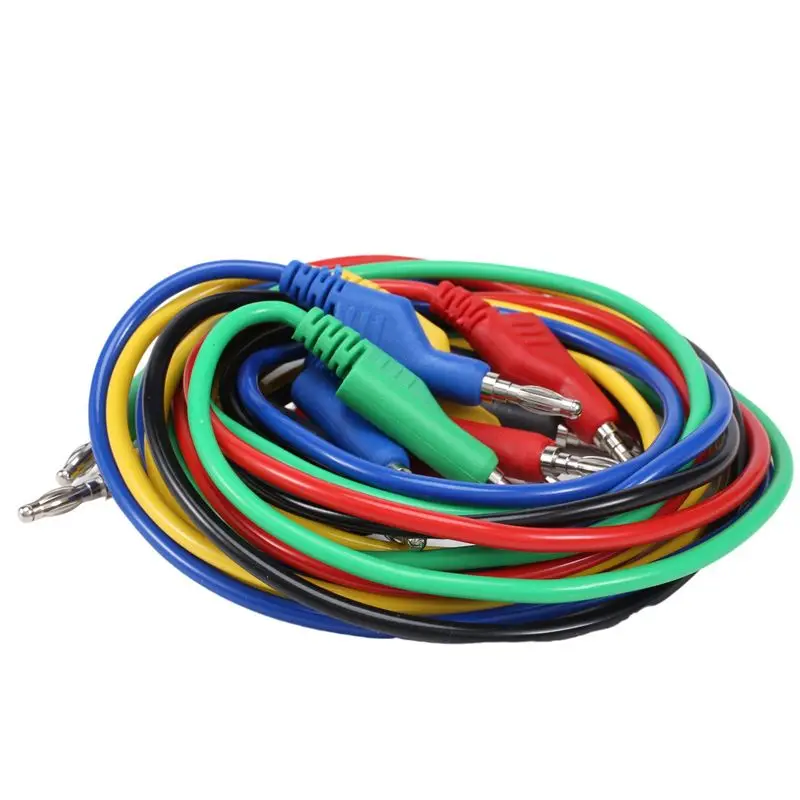 ABHI-5PCS Stackable Banana To Banana Plug Test Leads Soft Electrical Test Cable Wire 3.3Ft/1M For Multimeter 1000V 15A