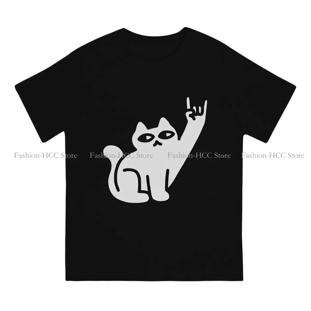 Cats Like Metal Hipster TShirts Polyester Meme Men HarajukuStreetwear T Shirt Round Neck