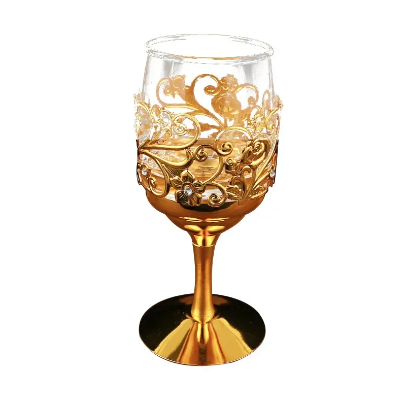 High-grade metal glass wine glass, liquor glass, creative crystal cup, spirit glass, mouthful cup, household wine set gift