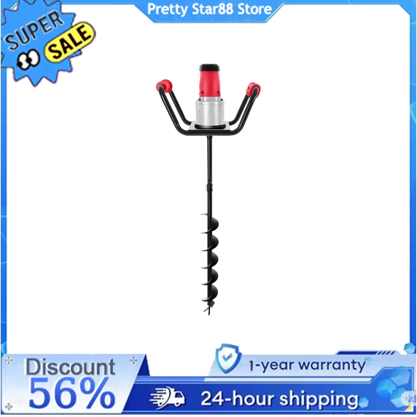 

Post Hole Digger Corrosion Resistance Electric 1500W Digging Drill Agricultural Machinery Corrosion Resistance Low Noise