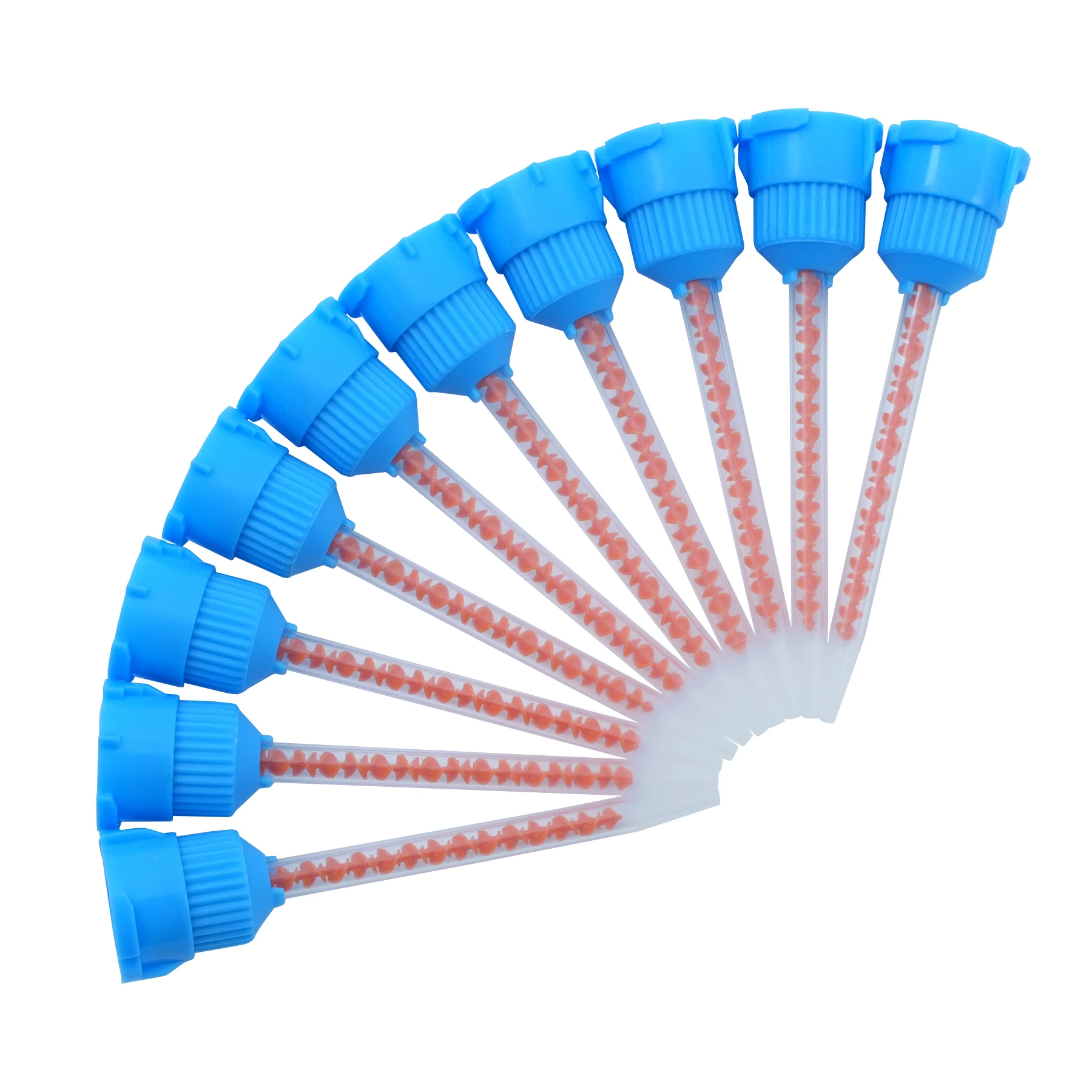 50Pcs/Bag Dental Mixing Tips Disposable Nozzles Mixing Tube 10:1 Dentistry Silicone Rubber Conveying Mixing Head