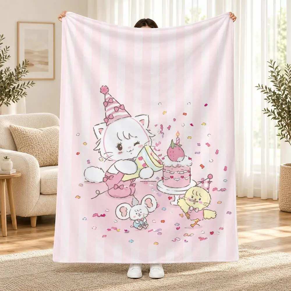 Cute Artist mikko Throw Portable Warm Flannel Throw Blanket for Travel Office Outdoor, Soft Bedspread Gift