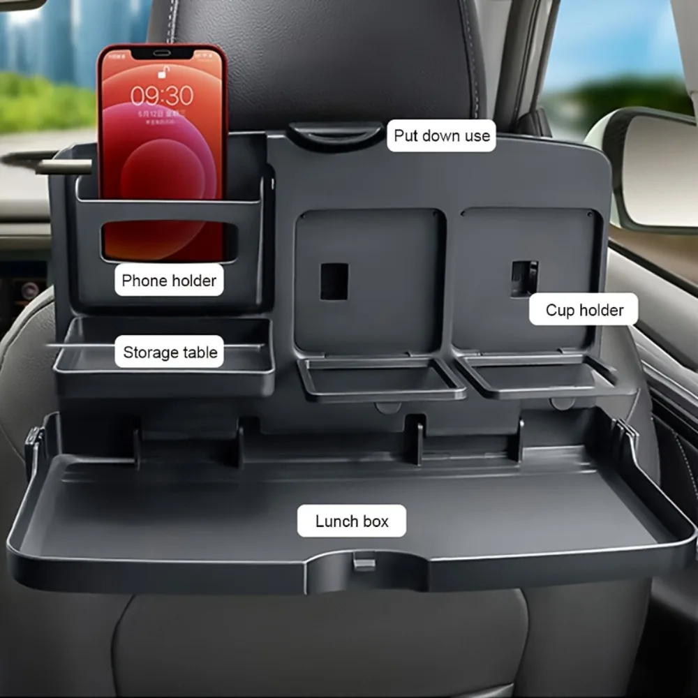 

Car Backseat Tray Table,Foldable Seat Back Laptop Desk,Vehicle Eating Food Tray With Phone Holder,Passenger Travel Tray