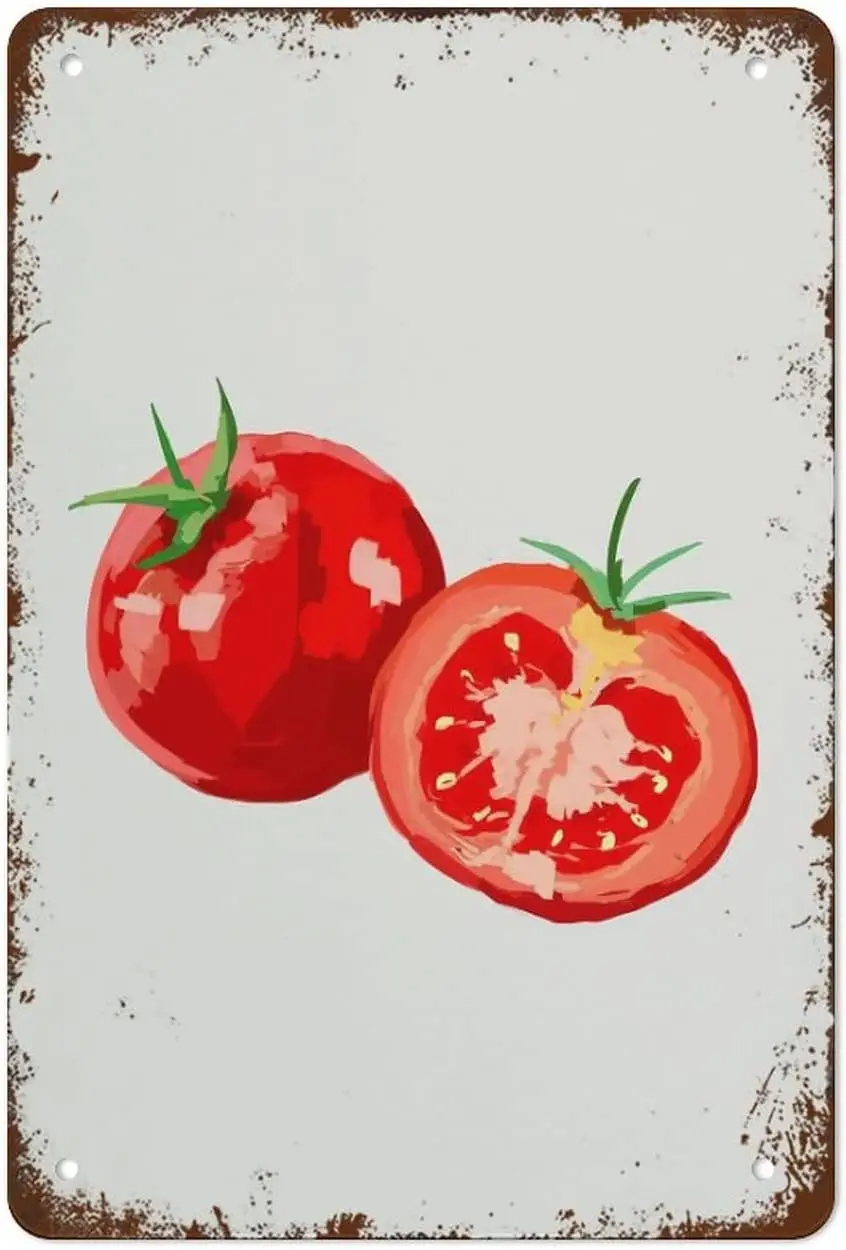 Tomato Poster Art Painting Kitchen Wall Decor Hanging Funny Vintage Metal Tin Sign for Bedroom Living Room Kitchen Yard Gar sign