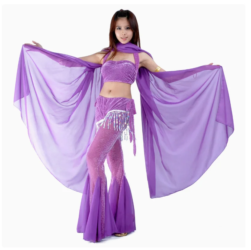Velo de gasa para danza del vientre para mujer, chal de 250x120CM, 1 unidad/lote