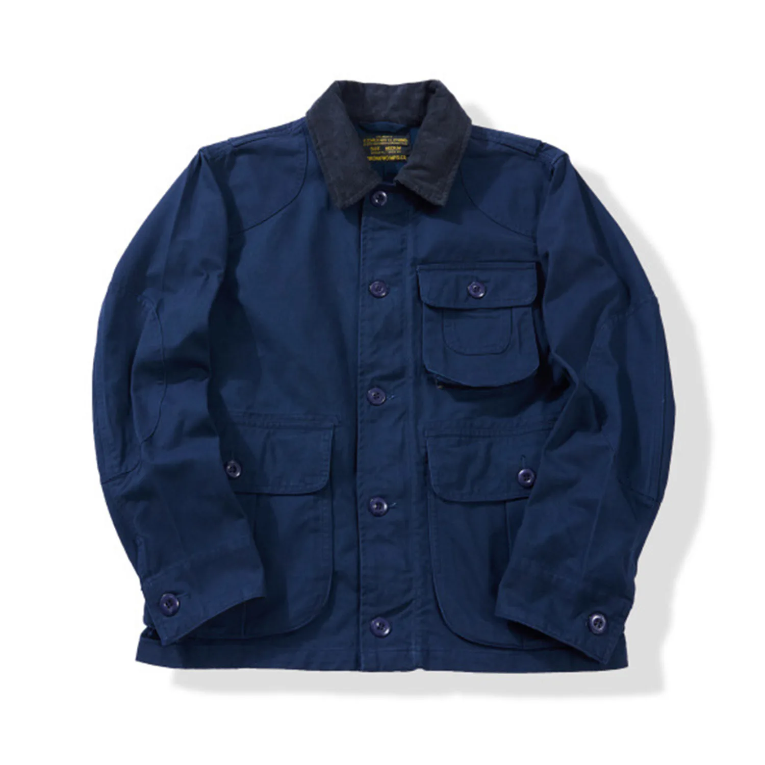 الخريف الأمريكية خمر Amekaji الرجال سروال قصير طوق اطلاق النار سترة-متعددة جيب فائدة مجال الصيد معطف العمل #3