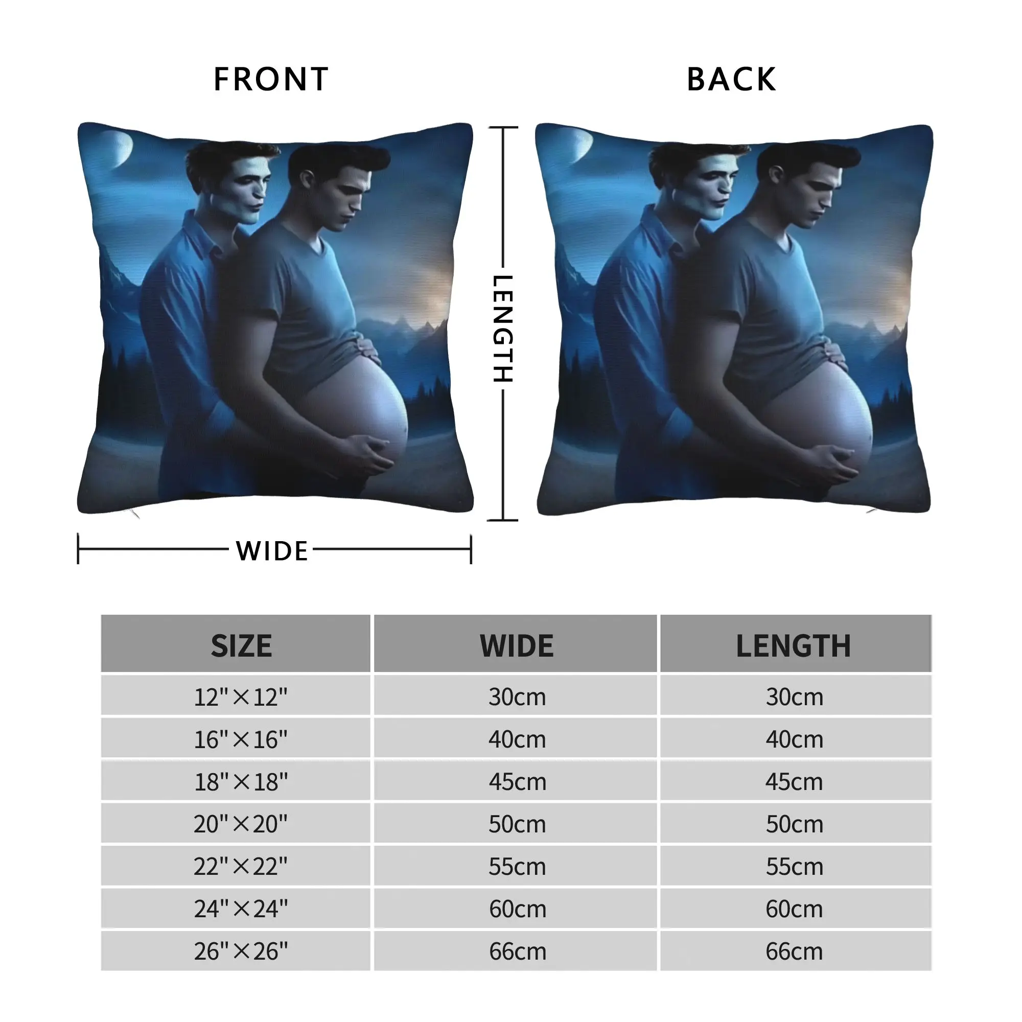 Pillow Cover Twilight Saga Edward Bella  Cute Funny Pillow Case For Living Room Chair Pillowcases