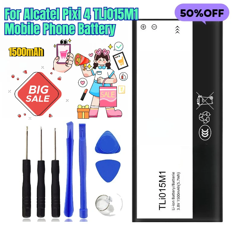 

1500mAh for Alcatel Pixi 4 TLi015M1 Mobile Phone Battery