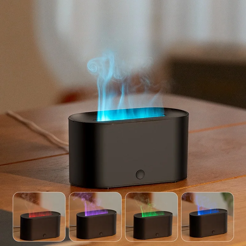 

New Mini Colorful Simulated Flame Aromatherapy Machine USB Desktop Home Flame Humidifier Aromatherapy