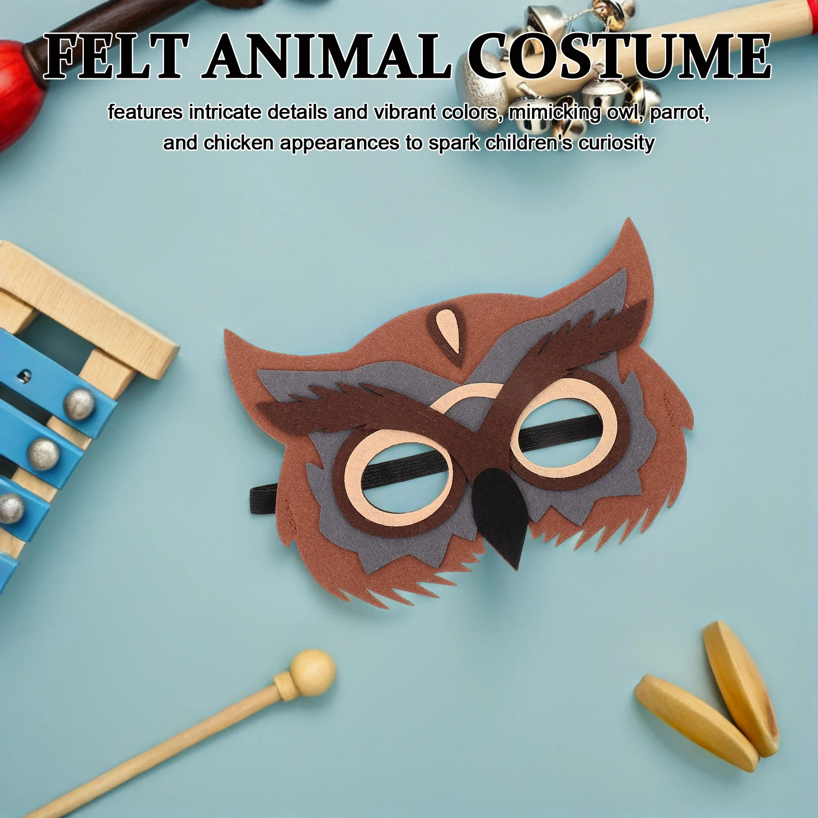 Zestaw Kostiumów Zwierząt dla Dzieci Sowa Ptak Peleryna Maska Wygodny Filc Kreatywna Zabawa Impreza Szkolna Impreza Kostium Sowa