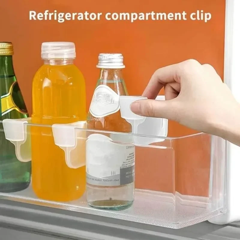 Plastic Fridge Drawer Divider Clear Refrigerator Organizer Bins Partition Portable Storage Baskets Space Allocator Organizer