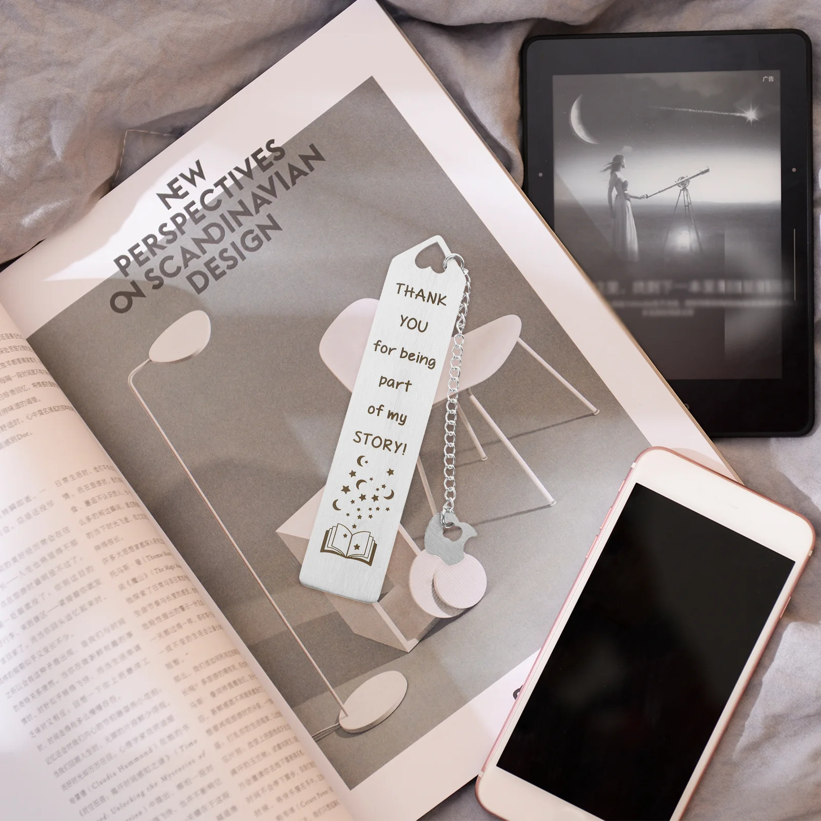 

Stainless Steel Creative Bookmark Stylish Book Mark Gift for Readers Students Metal Bookmarks Bookmark