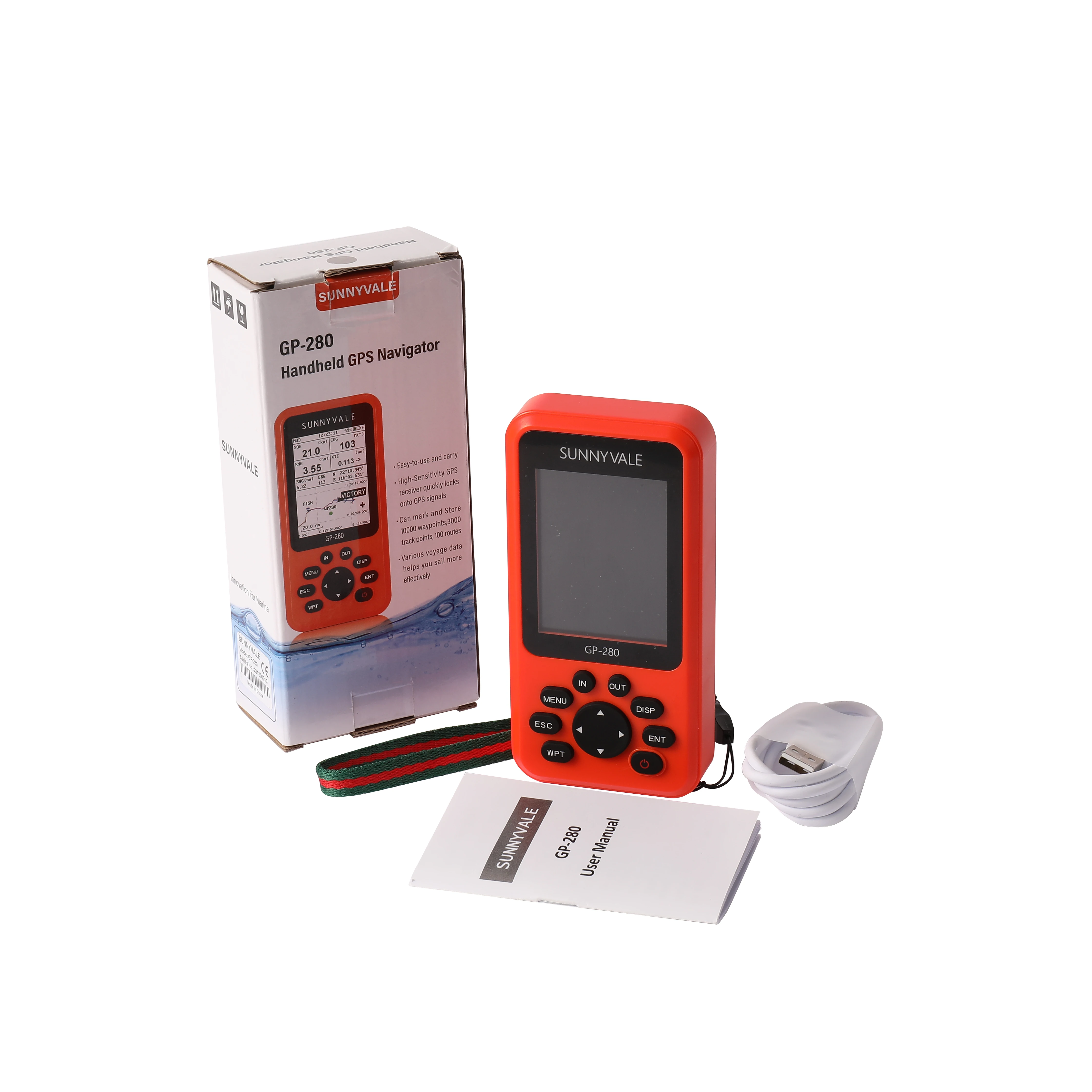 GP-280 Handheld GPS Navigator/Marine GPS Locator Handheld High-Sensitivity GPS Receiver/Various Voyage Screens