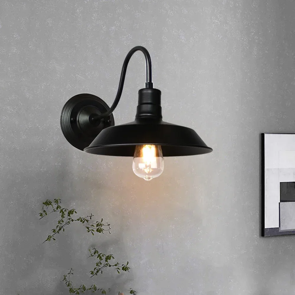 

Loft LED Vintage Wall Lamp Industrial Retro Iron Shade Lighting Sconce for Home Bathroom Kitchen E27 Socket Rustic Decor