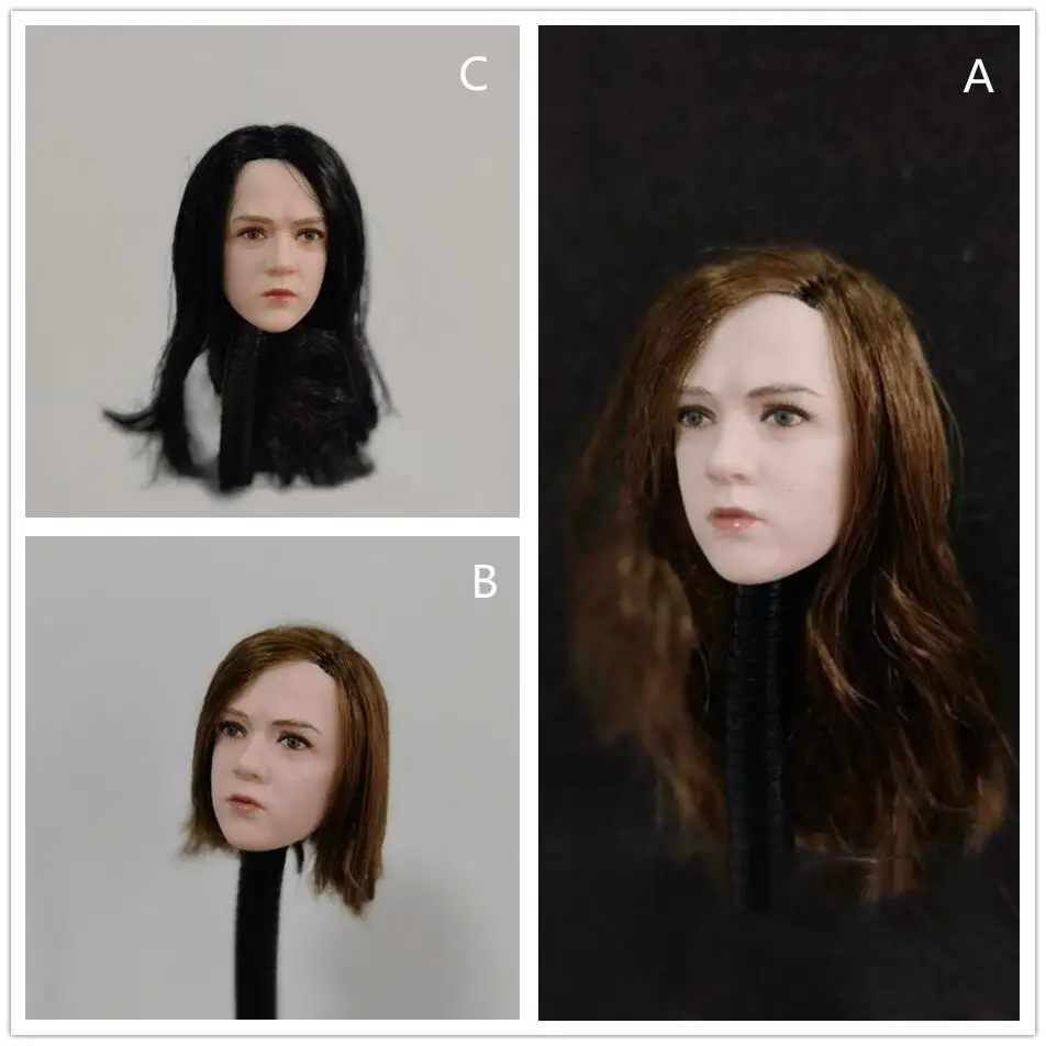 

1/6 Scale Head Carving Maisie Williams Female Model PVC Golden Black Plant Curly Hair Long Straight 12Inch Action Figure Body