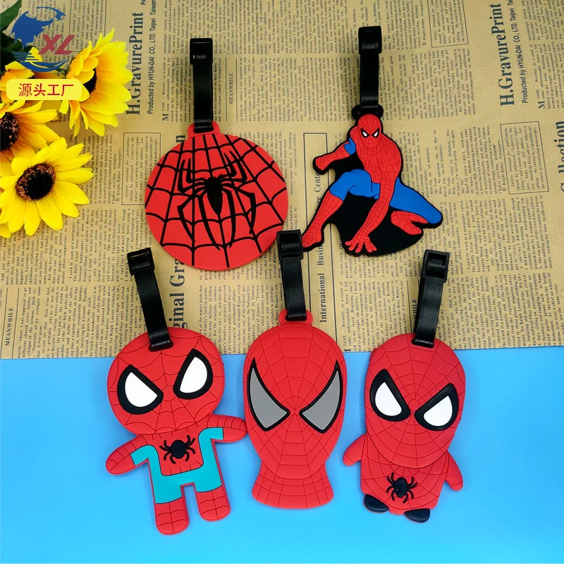 Cute Spider-Man Deadpool Travel Accessories Luggage Tag Cartoon Suitcase ID Addres Holder Baggage Boarding Tag Portable Label